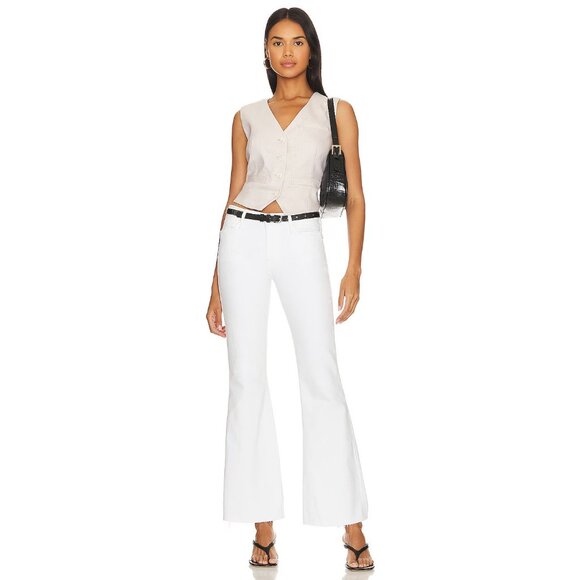 Frame Denim Denim - NWT Frame Revolve white Le Easy Flare Au Natural Chew high waist jeans